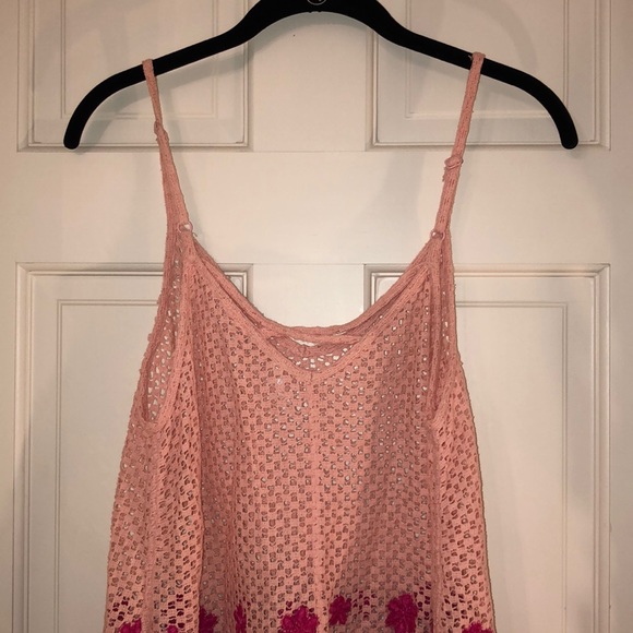 Free People Embroidered BOHO Crochet Crop Top - Picture 2 of 2